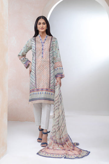 Bonanza Satrangi L Blue Lawn Suit Ssk223p09 Eid Pret 2022 Online Shopping